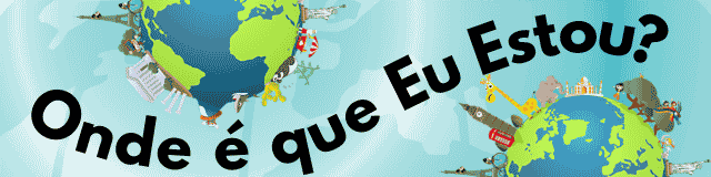 (Ilustração) Monumentos, pessoas e animais na superfície da Terra com pormenor do globo (alguns continentes e meridianos) em fundo