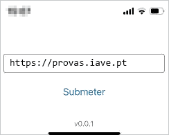 Janela de aplica&ccedil;&atilde;o com caixa para introduzir URL e bot&atilde;o &laquo;Submeter&raquo;
